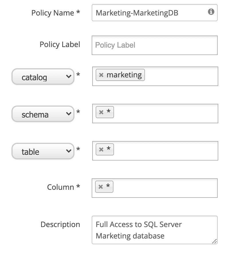 Policy Access - Marketing Database