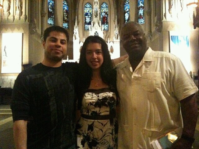 Edward with his cousin, Janyssa, and grandfather, Lazaro Ponce