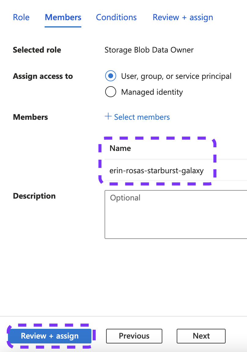 Configure Azure Service Principal authentication Starburst