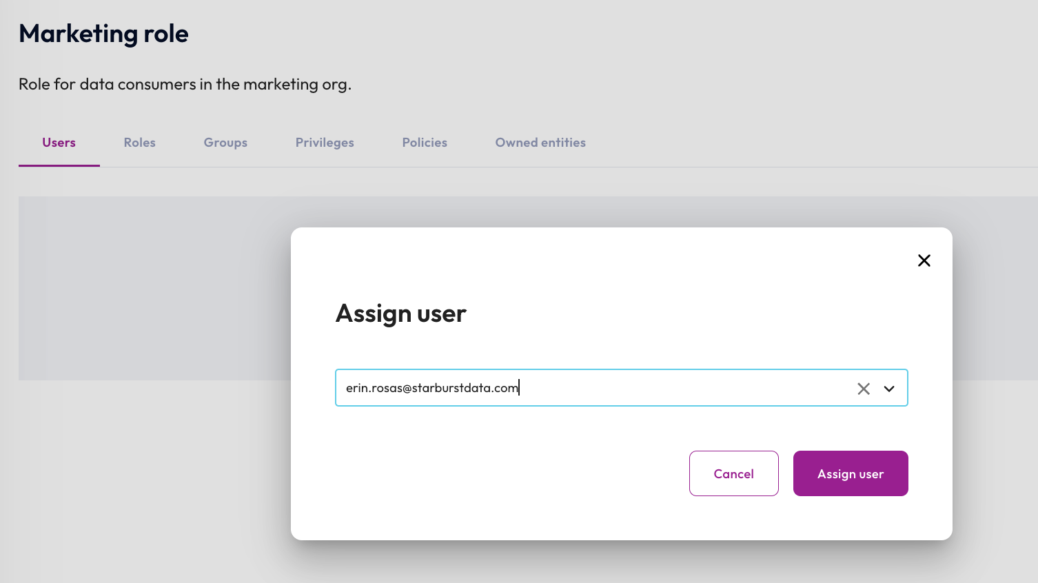 Use rolebased access control in Starburst Galaxy Starburst